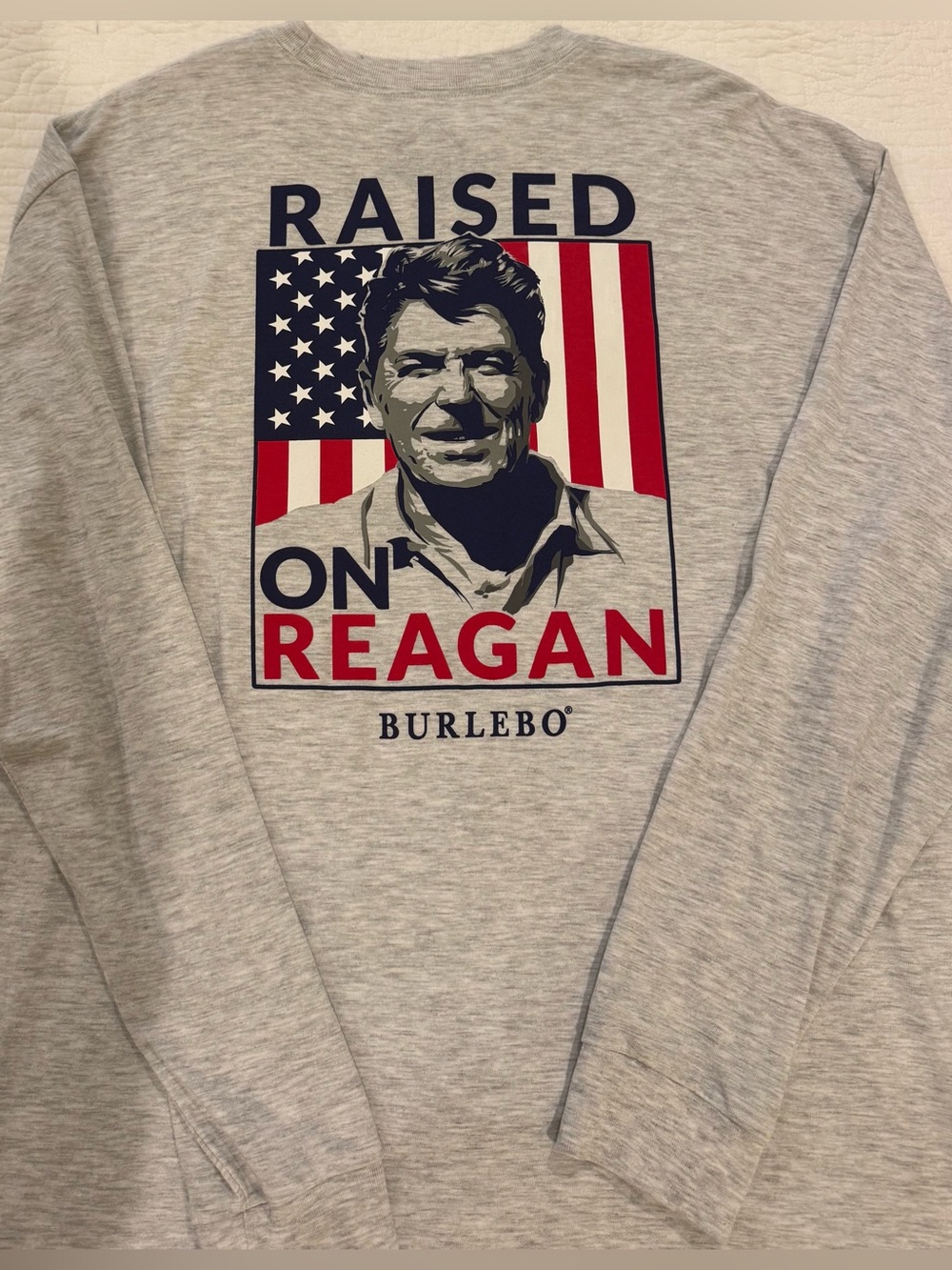Burlebo “Raised On Reagan” Long Sleeve Tee Men’s XL * LIKE NEW * - Picture 6 of 8